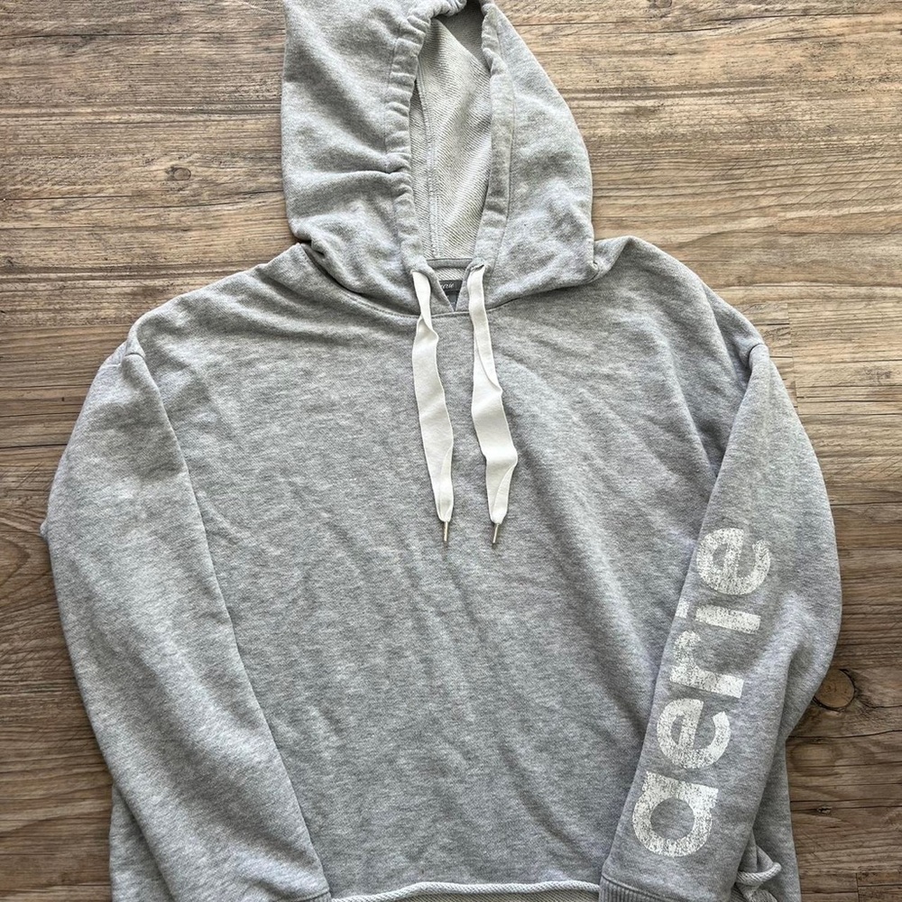 Aerie Gray Oversized Long Sleeve Sweatshirt